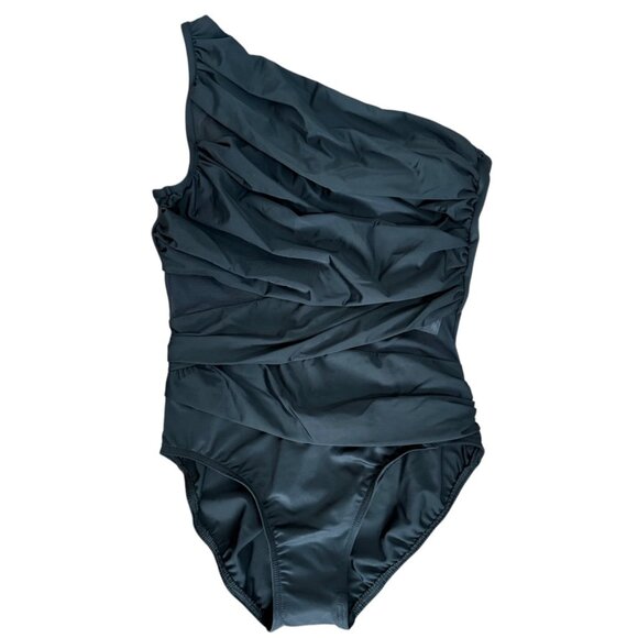 Miraclesuit Network Jena One Piece Swim‎ Suit Women 12 Black Beach Stretch NWT - Picture 1 of 9